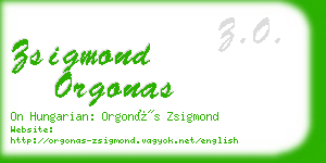 zsigmond orgonas business card